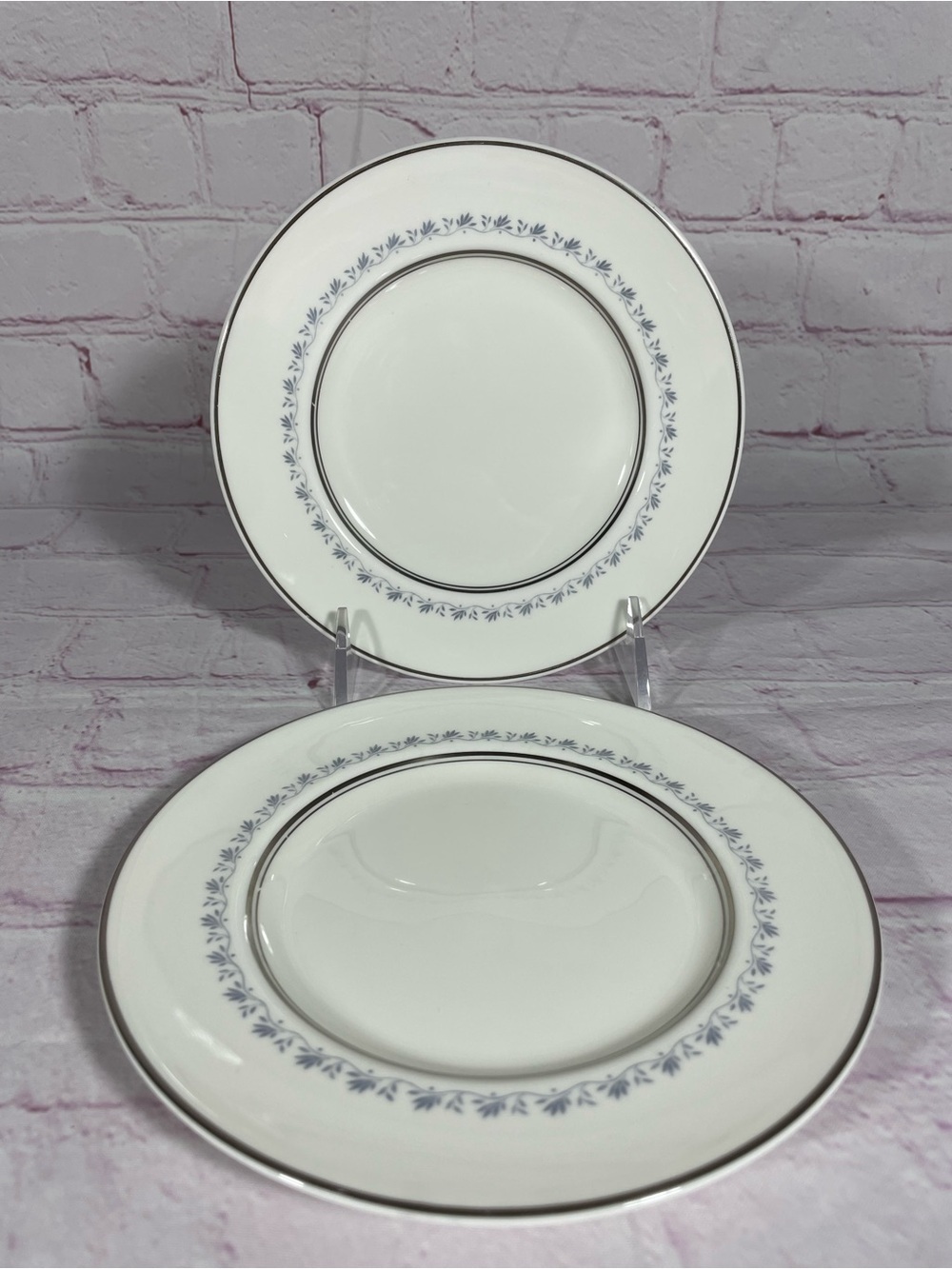 Vintage Royal Doulton Tiara Bread and Butter Plates 6.5” Platinum Trim England